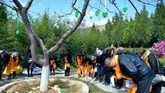 生态葬安葬仪式祭拜现场