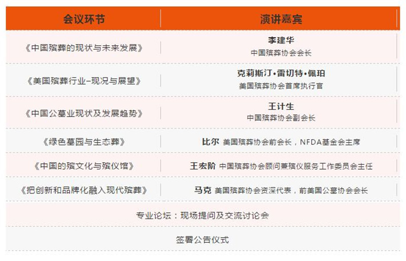 国际殡葬设备用品博览会日程安排