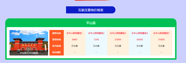 平山县古中山陵园价格